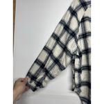 American Eagle  Women’s Medium Plaid Flannel Button-Up Shirt Black White Photo 1