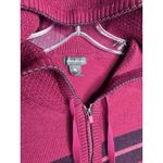 Eddie Bauer Engage Red Ribbed Knit Two Way Zip Hoodie Medium Nordic Celtic Knit Photo 2