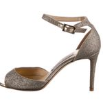 Jimmy Choo Annie D'Orsay Ankle-Strap Glitter Sandals Heels Photo 1