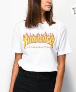 thrasher crop top white