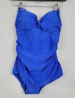 Womens Slimming Control Twist-Front One Piece Swimsuit Dreamsuit by Miracle  Brands Blue