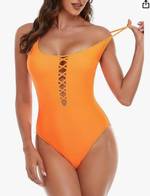 RELLECIGA Women's Strapless One Piece Swimsuit