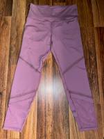 Old Navy High-Waisted Purple Foral PowerPress 7/8-Length Leggings