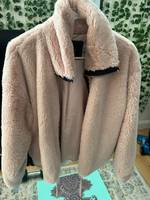 Lucky Brand Teddy Bear Tan Sherpa Hooded Zip Up Bomber Jacket