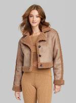 Women's Faux Shearling Jacket - Wild Fable Brown XS