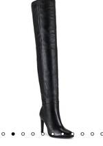 Tony Bianco Genuine Leather Ruched Ankle High Heel Booties Boots