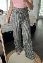 Urban Outfitters Blue Striped Linen Blend Chance Wide Leg Pants | Women's S