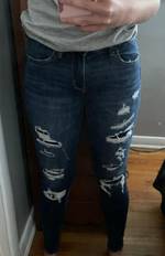 Hollister Women Ultra High Rise Super Skinny Jeans Size 7R/28 Distressed  Denim