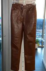 Hollister Black Faux Leather High Rise Straight Leg Leather Pants