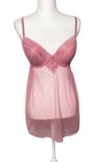 Jessica Simpson JS Size Large Pink Jewel Lace Bra Lingerie Slip