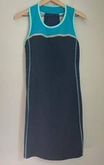Title Nine Twisted Sister Blue Teal Racerback Sleeveless Built-In Bra Dress  S