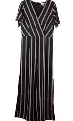 Monteau Stripes Multi Color Black Jumpsuit Size S - 50% off