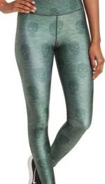 Terez Skull Foil Printed Tall Band Performance Leggings