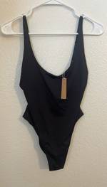 SKIMS Sculpting Swim Tank One Piece in Gunmetal Size Medium NWT