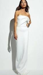 NEW Black Halo Divina Gown in Whip Cream White Strapless Wedding Dress