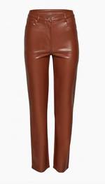 NWT Aritzia Babaton Command Cropped Pant vegan leather size6 Rich Maroon