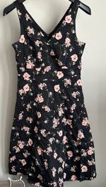 Torrid Black Floral Studio Knit Drawstring Sleeve Dress Plus Size