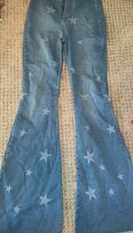 Denim Stitch Front Wide Leg Jeans