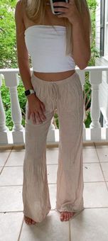 tan flowy pants