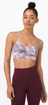 NWT LULULEMON Flow Y Bra Nulu Light B/C ~ Sz 4 ~Diamond Dye Pink Graphite  Purple