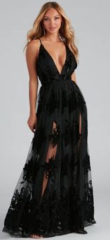 Louis Vuitton, Dresses, Morgan Formal Flocked Velvet Dress