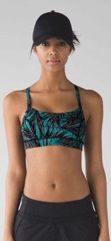 Lululemon Rise and Run Bra - Mini Palm Lace Tofino Teal Multi