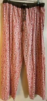 Mayfair Drawstring Pink Patterned Pajama Pants Sz 3XL 15 From