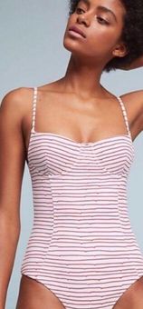 Anthropologie Red White Striped One Piece Swimsuit Size L 50 58 Off Retail From Anna