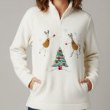 White Stag  Cream  Sweater with Christmas Reindeer Design Size M Photo 0