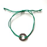 Adjustable “Love You” Hemp Bracelet Green Photo 0