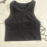 Alo Yoga Black Fitted Crop Tank Top xs Photo 0