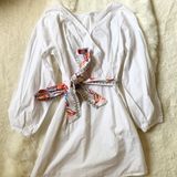 Eshakti  White Embroidered Belt Dress Photo 0