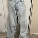 Anchor Blue Vintage Pleaded Baggy Jeans Photo 0