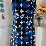 AB Studio Sheath Sleeveless Blue,Black & White Dress Photo 0