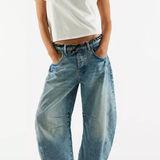 Free People  Barrel Jeans Mid-Rise Photo 0