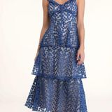 Lulus Someday Swoon Royal Blue Embroidered Midi Dress Photo 0