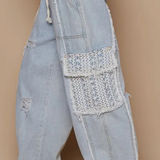 POL Light Blue Distressed Women Jeans Photo 0