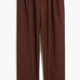 Madewell Women’s Plaid Flannel Track Trousers in Brown Glen Multi Size M Photo 0