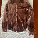 Honey Punch - Brown Velvet Button-Up Shirt Photo 0