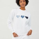 Unemployed Denim 3 Hearts Sweatshirt White Crewneck Size XL Photo 0