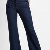 EXPRESS Mid Rise Rinse '70s Flare Jeans Dark Wash Retro Vintage Size 4 Photo 0