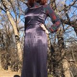 Gunne Sax Vintage Navy Blue Maxi Dress Photo 0