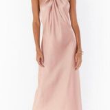 Show Me Your Mumu New Rose Gold Luxe Jasmine Halter Midi Dress Small Photo 0
