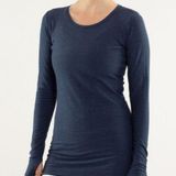 Lululemon  10 Every Yogi Reversible Long Sleeve Stripe Blue and White Shirt Photo 0