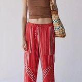Urban Outfitters Eden Linen Blend Striped Pants Sz L Photo 0