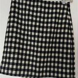 Talbots Petites size 2 Black and White Plaid Wool Skirt Photo 0