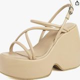 Nude Platform Sandals Tan Size 6 Photo 0