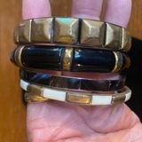 Set of 4 Vintage Brass and Enamel bangles Bracelets Photo 0