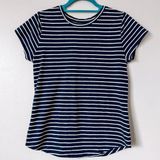 Sonoma Navy and White Horizontal Stripe Short Sleeve Tee Size Medium Photo 0