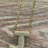 BaubleBar Bubble Letter J Diamond Gold Chain Necklace Photo 0